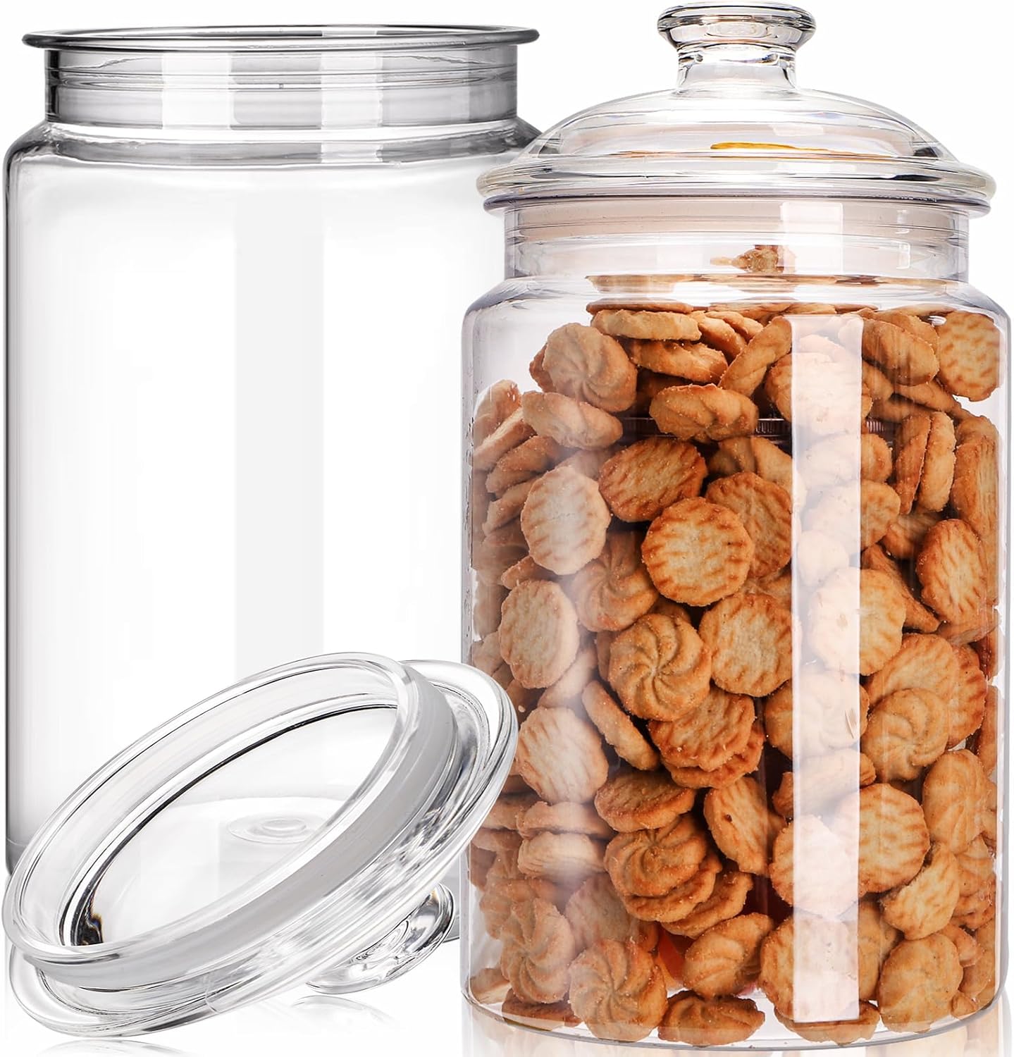 Food Storage With Glass Lids - 2 Pack 130 oz Large Cookie
