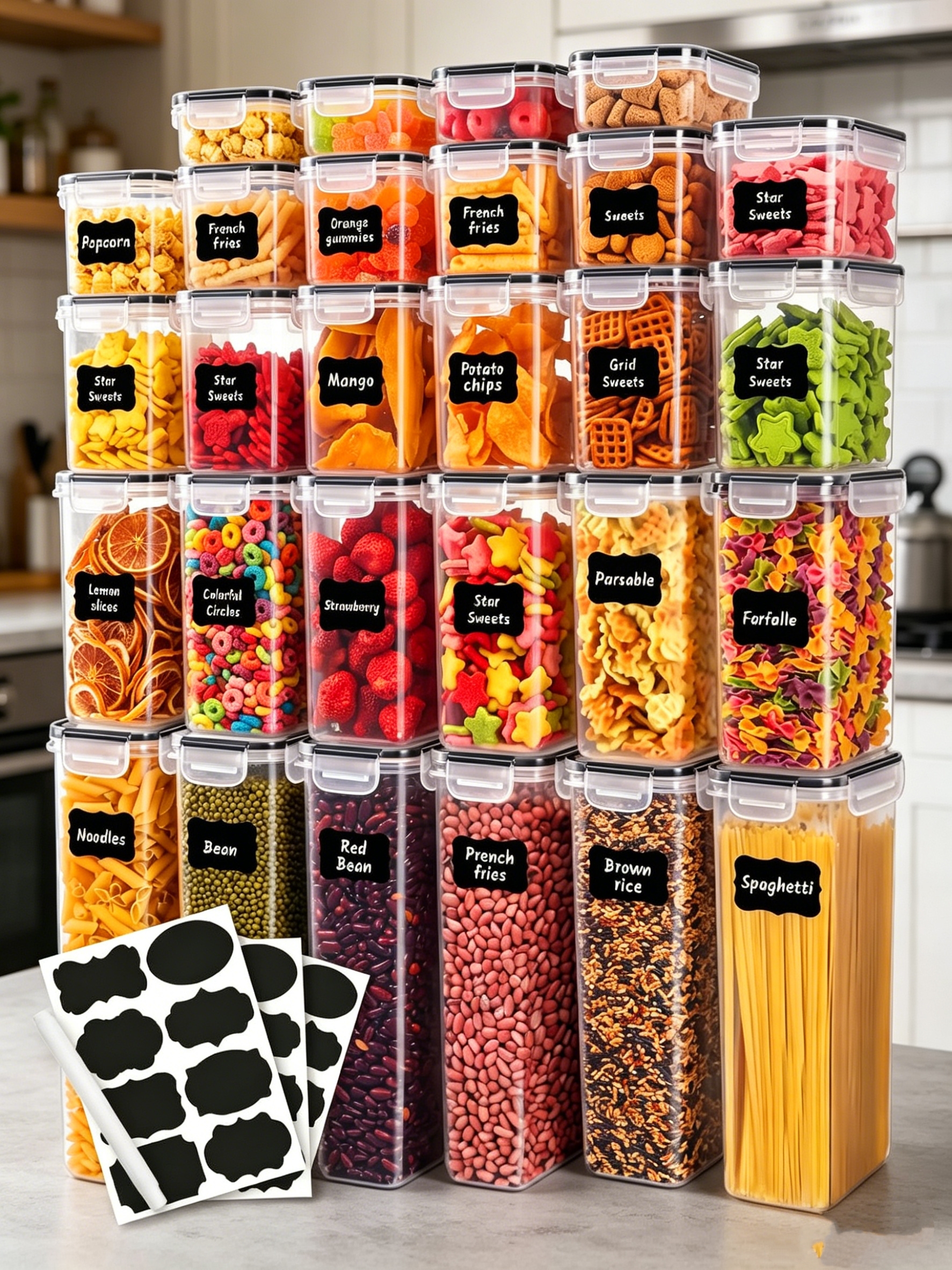 Food Storage Safe - 36PCS-Closed food storage containers with LIDS,