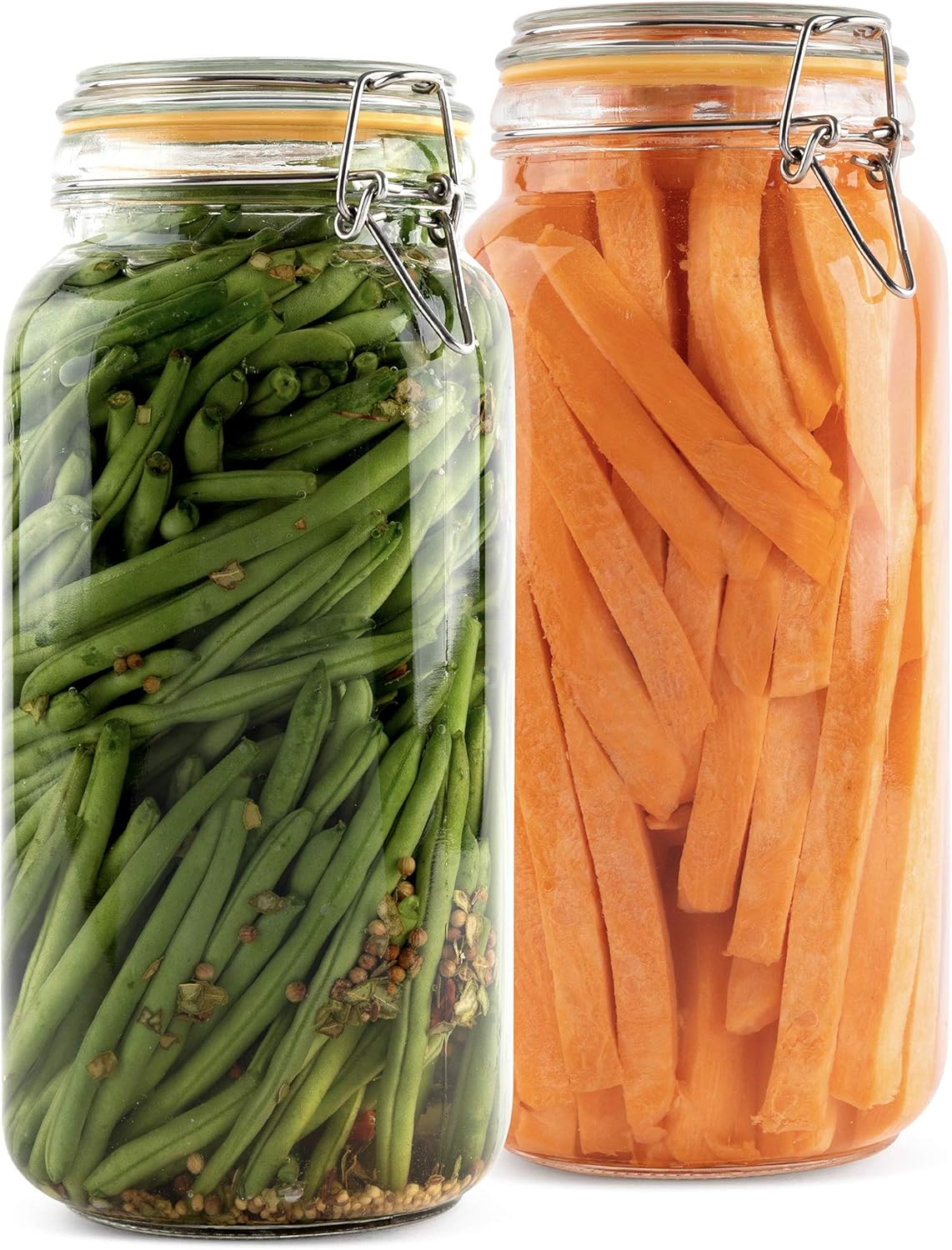 Food Storage With Glass Lids - Glass Jars with Lids 67 oz
