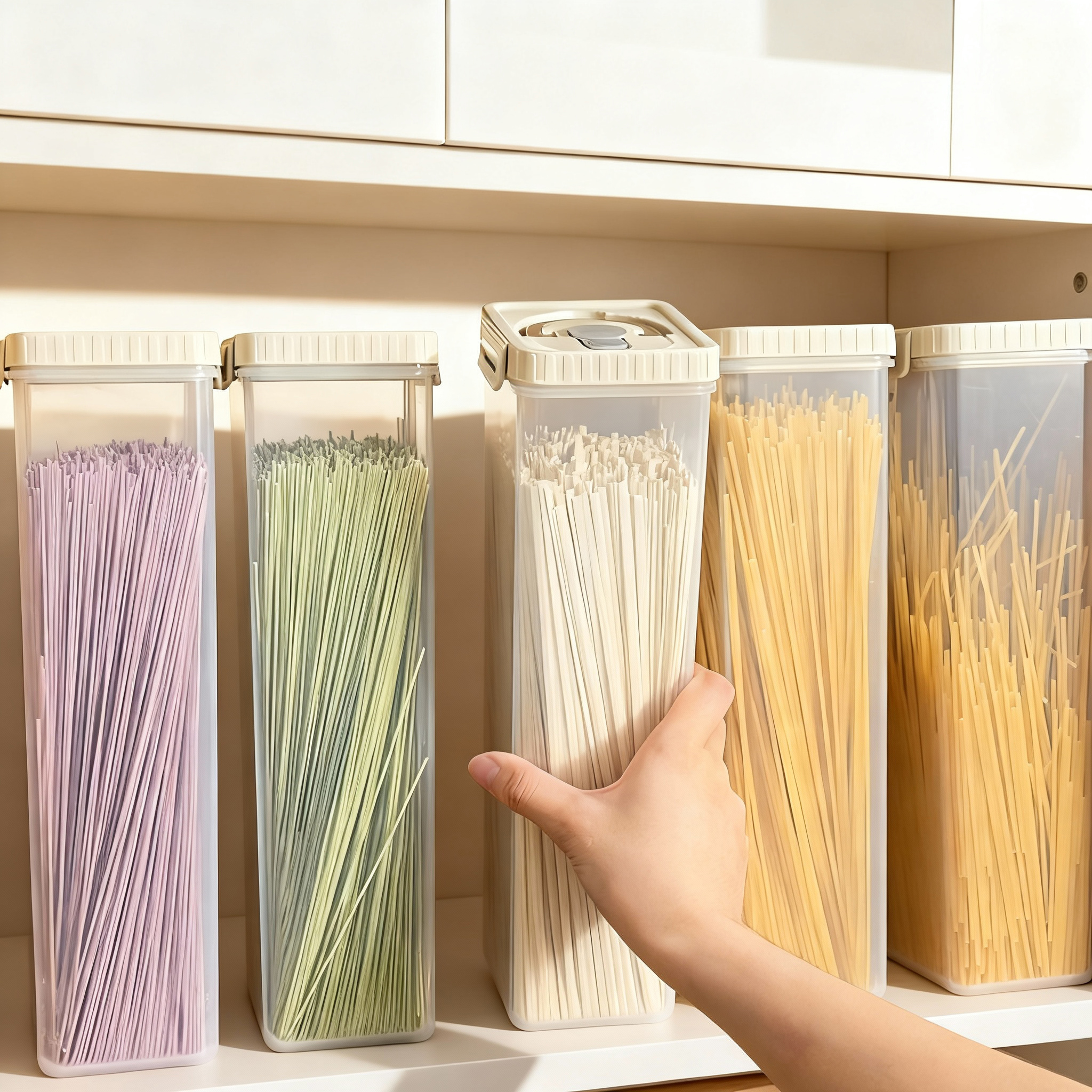 Food Storage Box Plastic - Noodles Sealed Storage Box With Handle