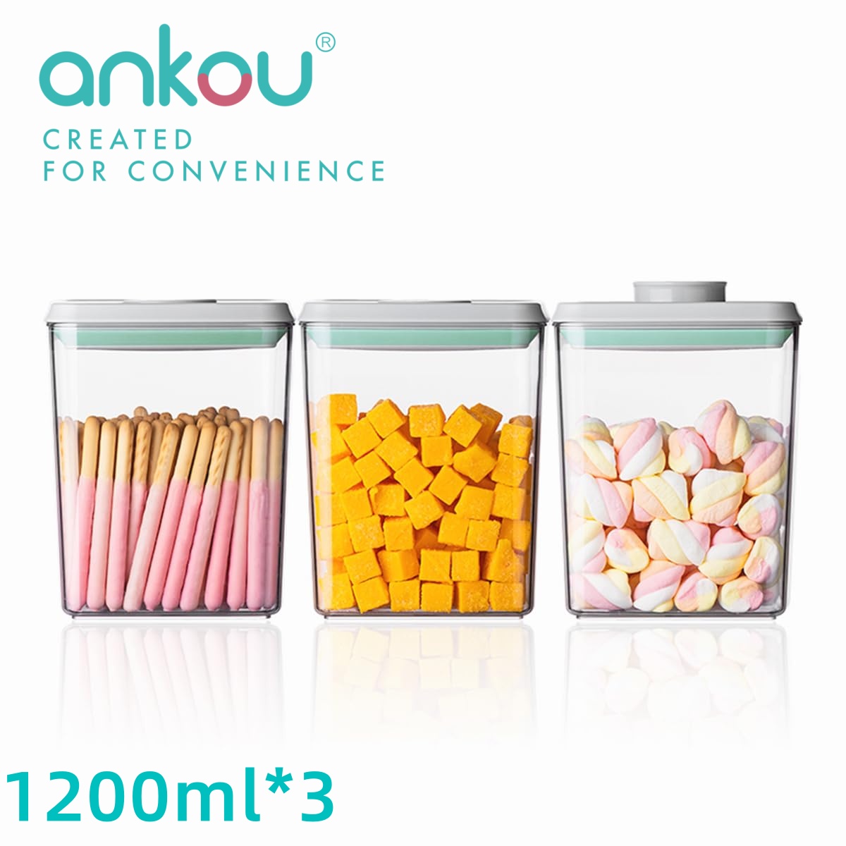 Food Storage Equipment - Ankou 3Pcs 1.2L Pop Airtight Food