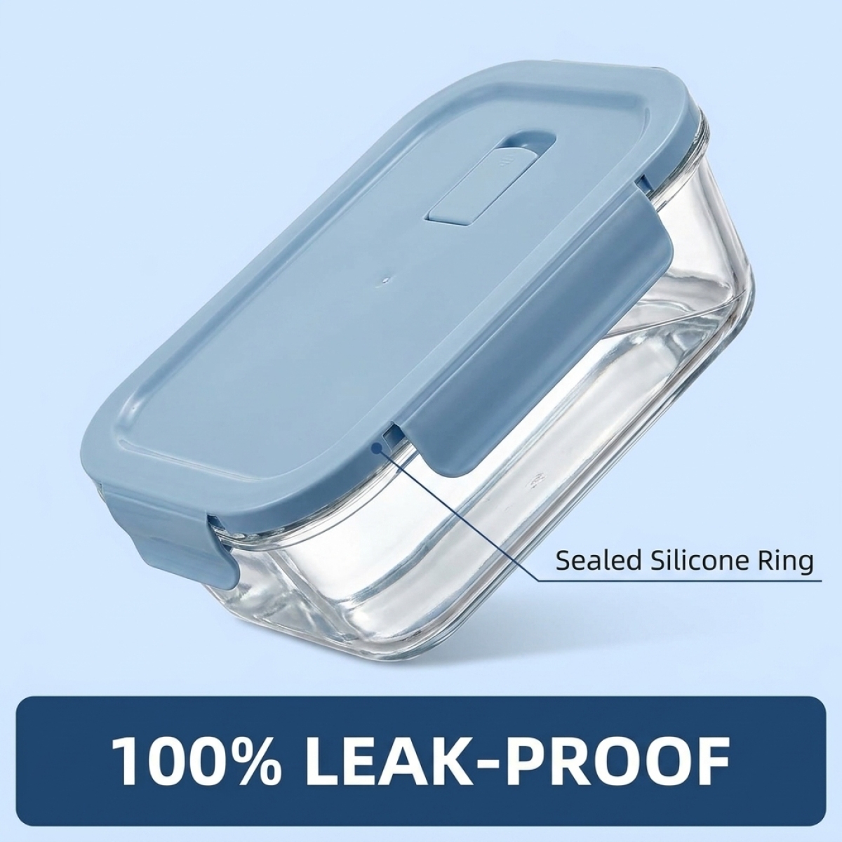 Storage Food Prep - Sky Blue Glass Food Storage Container–Premium