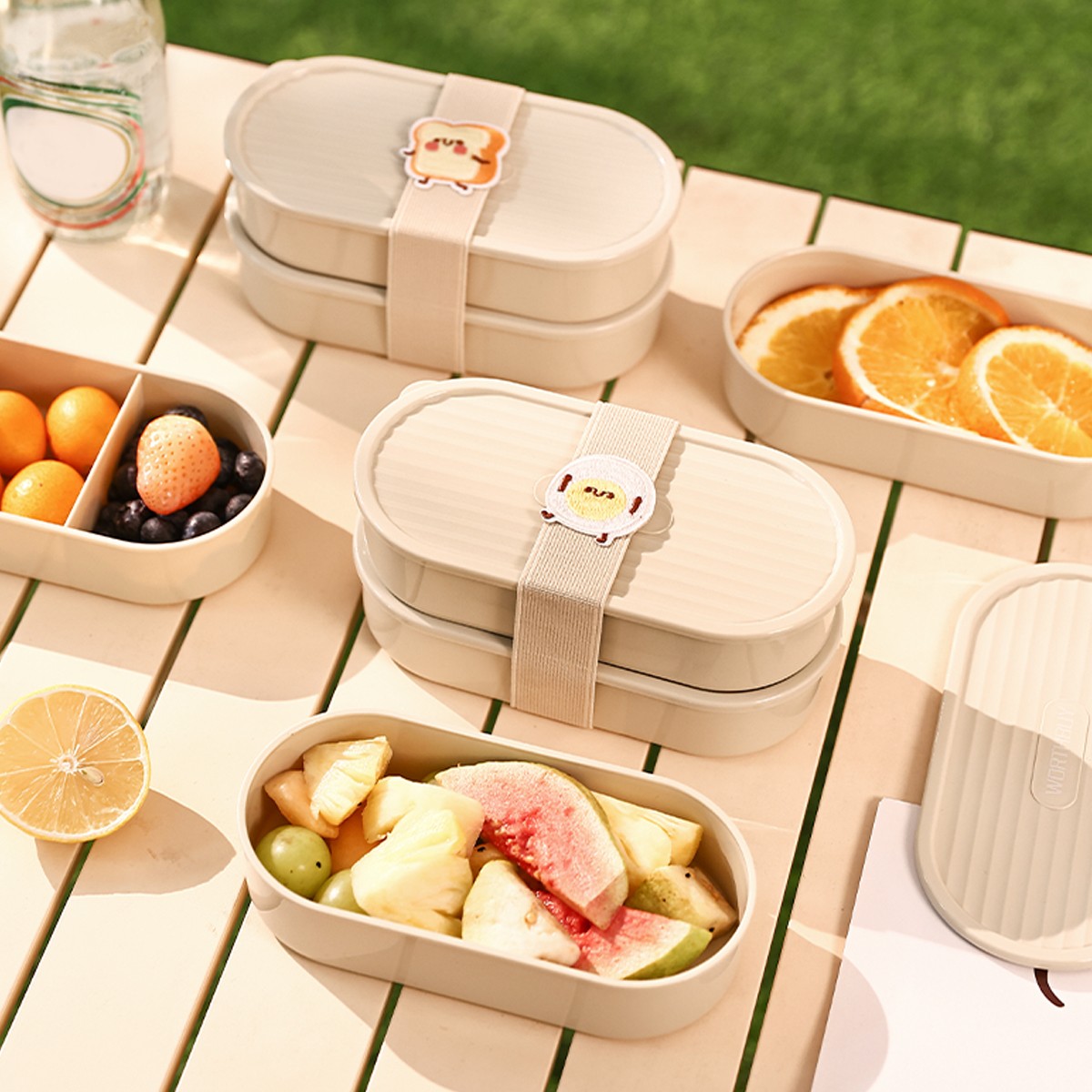 Food Storage Dividers - Oval Plastic Lunch Box Kids Students