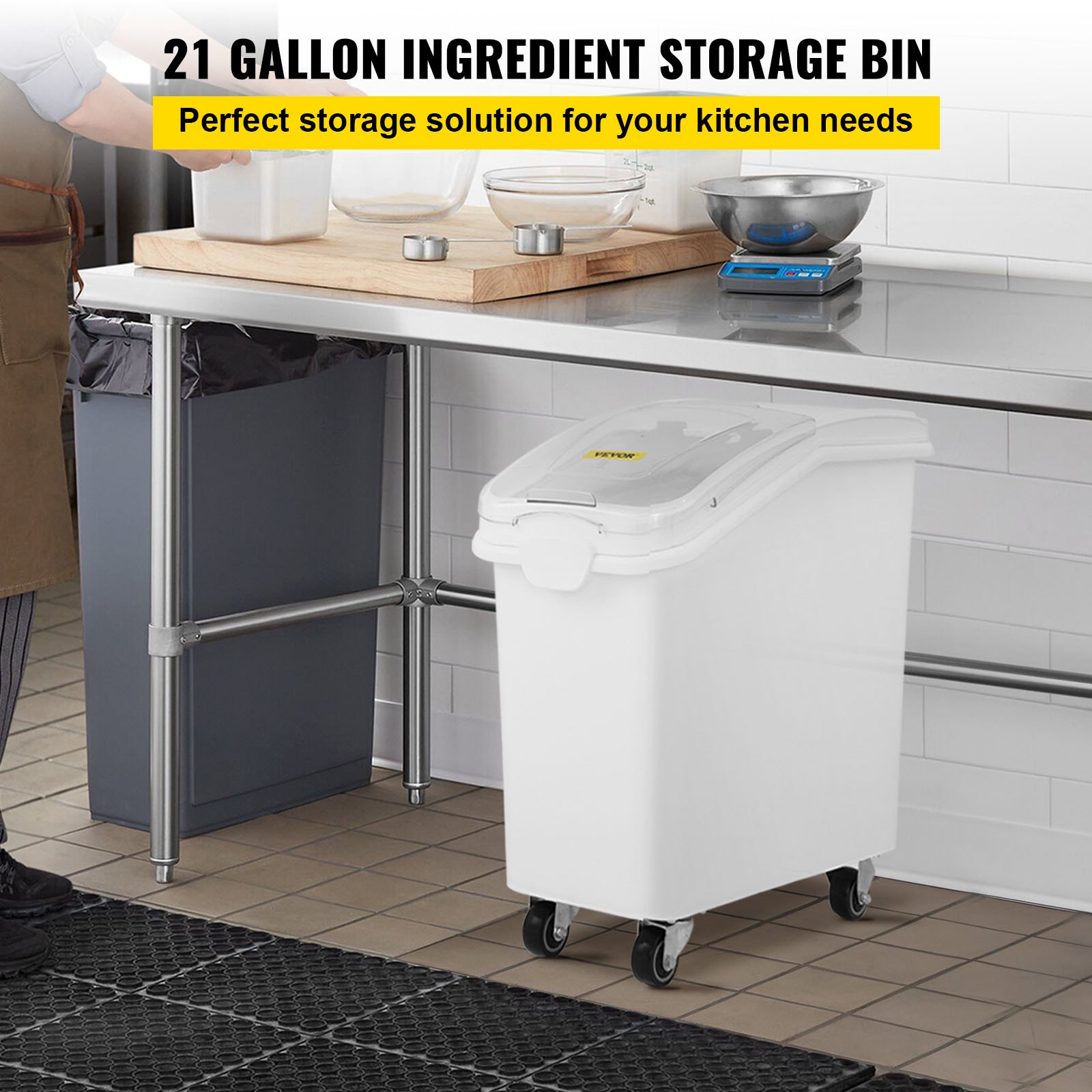 Food Storage With Scoop - 21 Gallon Ingredient Bin With Scoop