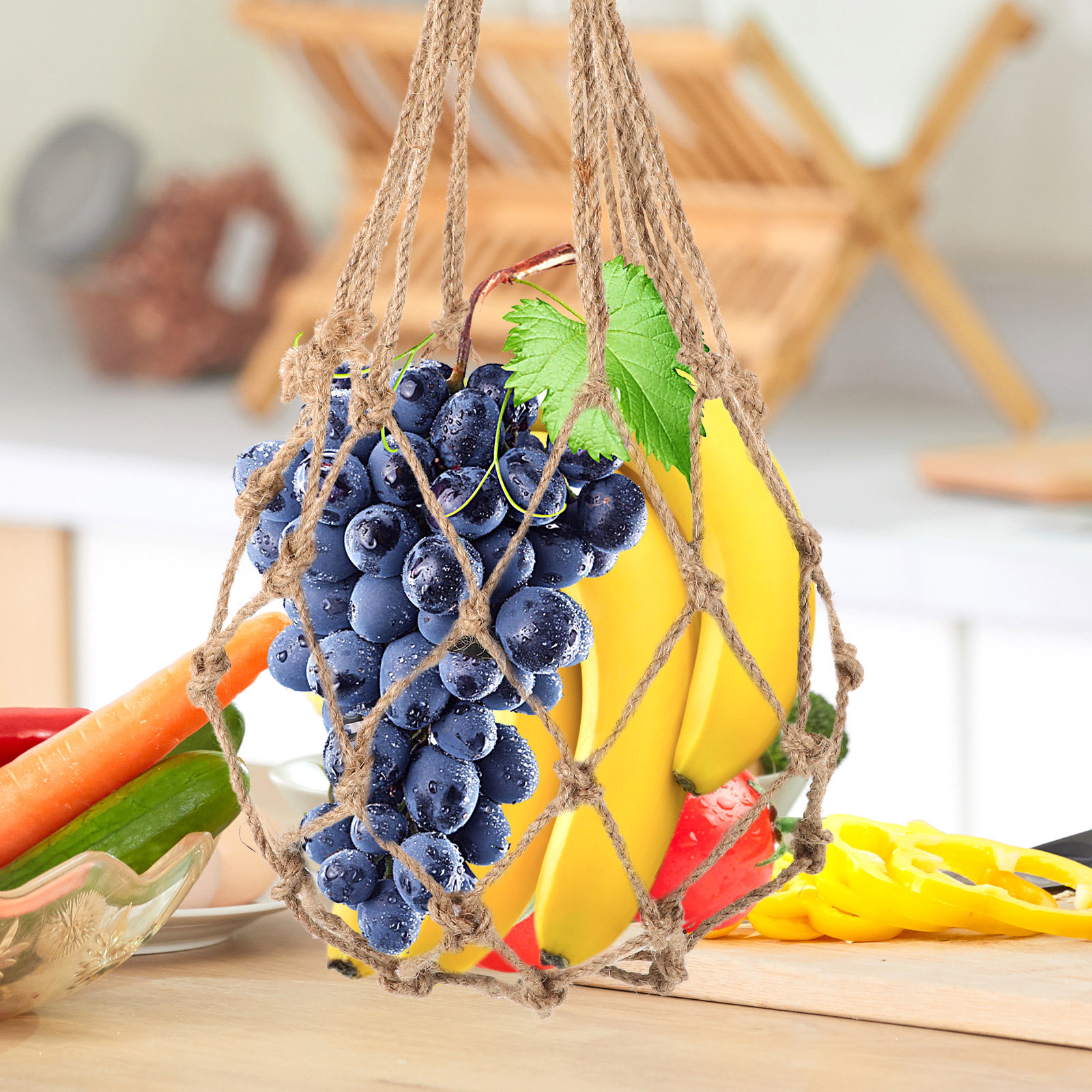 Produce Bag Reusable Mesh - Reusable Woven Jute Rope Fruit Net