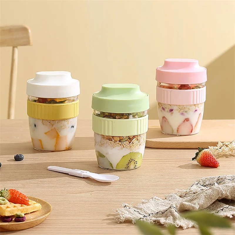 Food Storage With Scoop - Portable Breakfast Fruit Oat Yogurt Salad