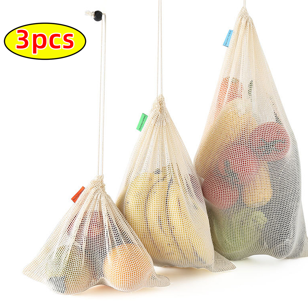 Produce Bag Reusable Mesh - Reusable Cotton Mesh Produce Bags for