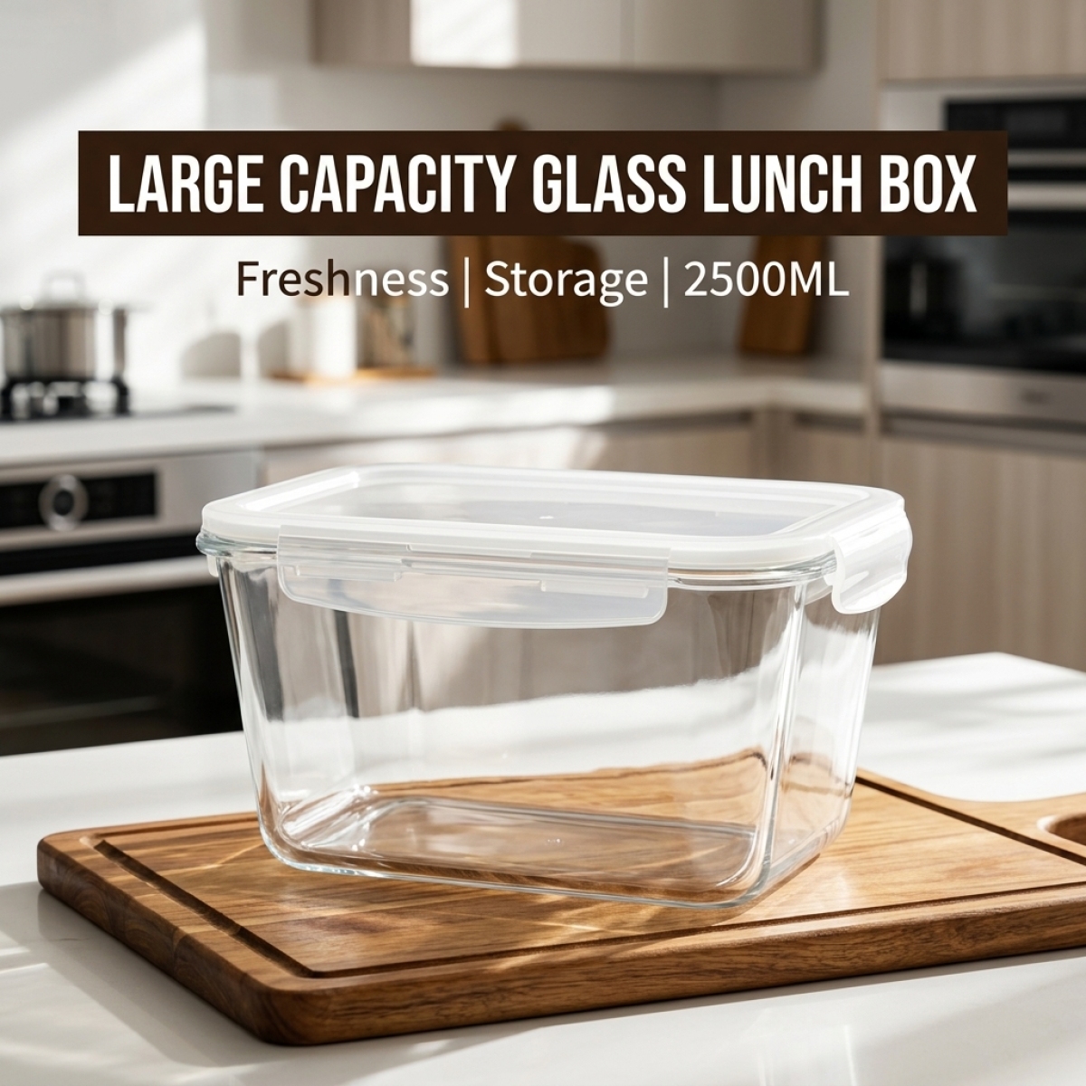 Storage Food Prep - Large Capacity Borosilicate Glass Food Container,Leakproof