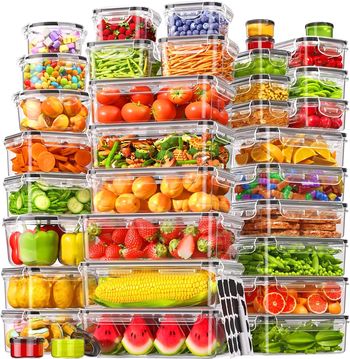 Storage Food Prep - 70 Piece Food Storage Containers with