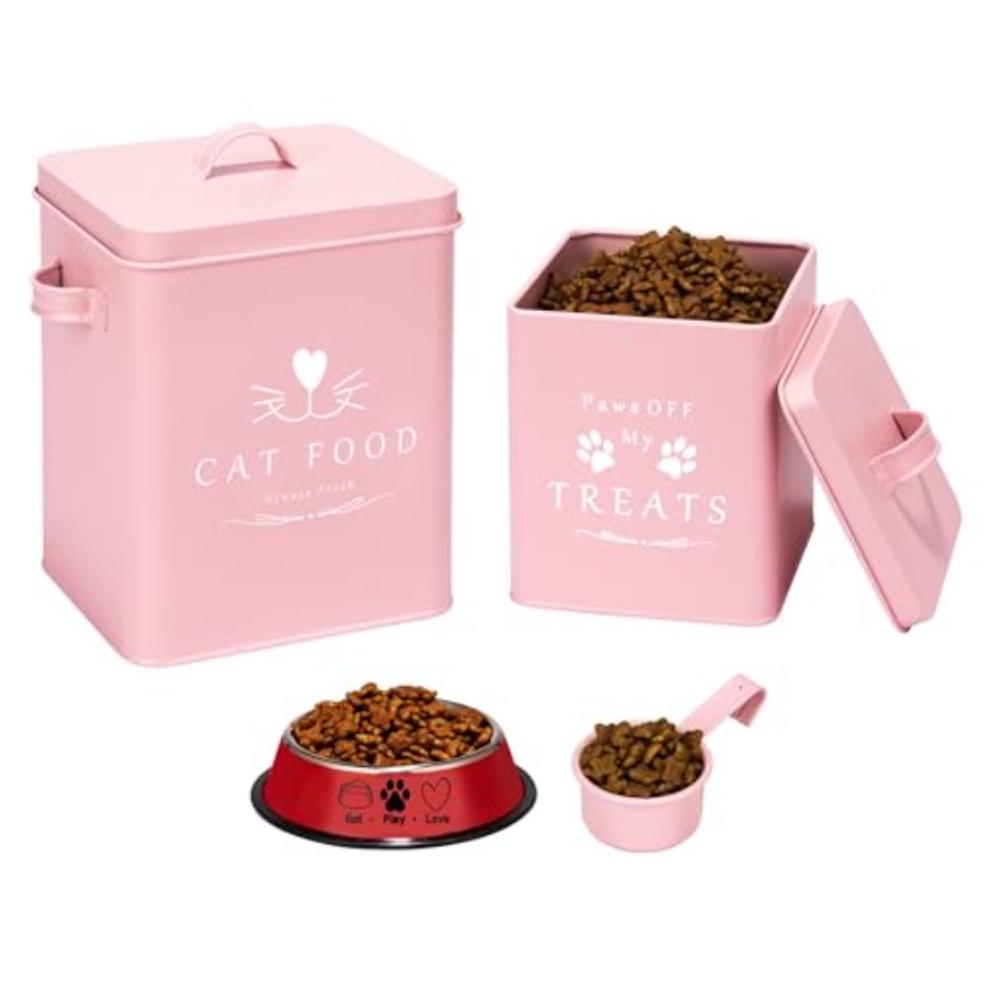 Food Storage With Scoop - Farmhouse Cat Food and Treats Containers
