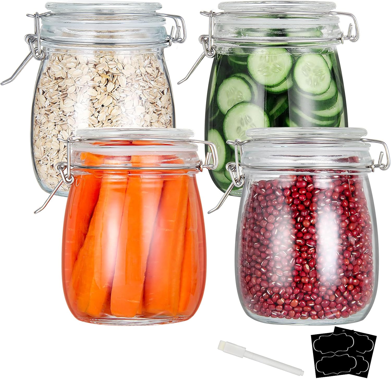 Food Storage With Glass Lids - 24oz Food Storage Canister Glass Jars