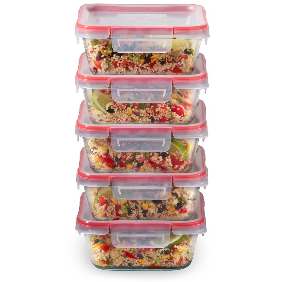 Storage Food Prep - Freshlock 5Pack, 4 Cup Glass Food