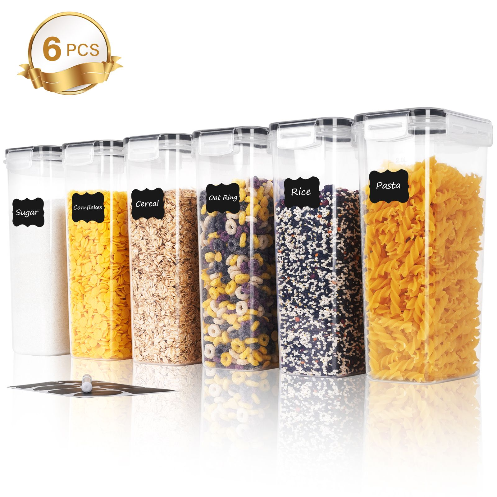 Food Storage Large Plastic Containers - 3/6Pcs Airtight Food Storage Containers -