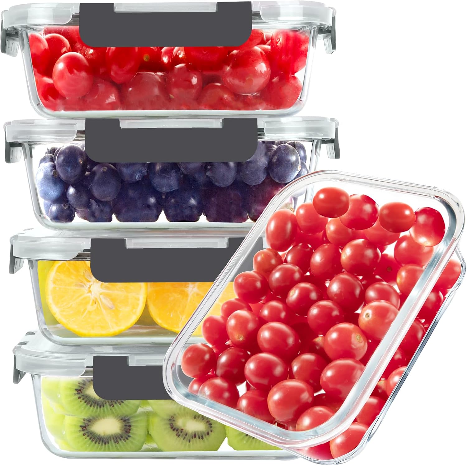 Food Storage Boxes - Glass Food Storage Containers, 5 Pack