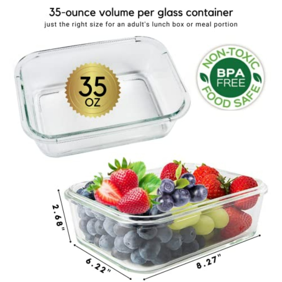 Glass Meal Prep Containers: 5  - огляд і ціна Storage Food Prep