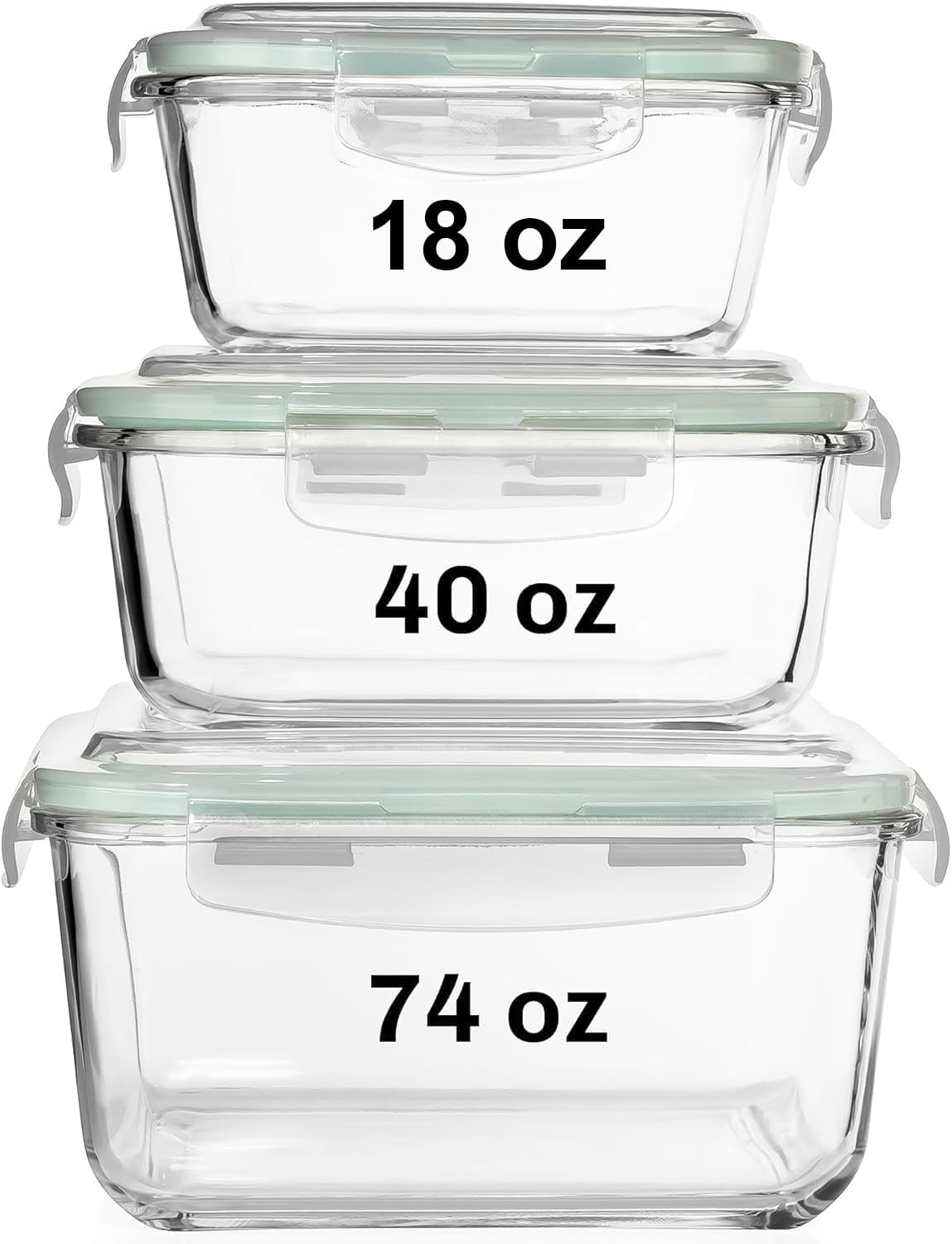 6 PC Square Glass Food Storage - огляд і ціна Storage Food Prep