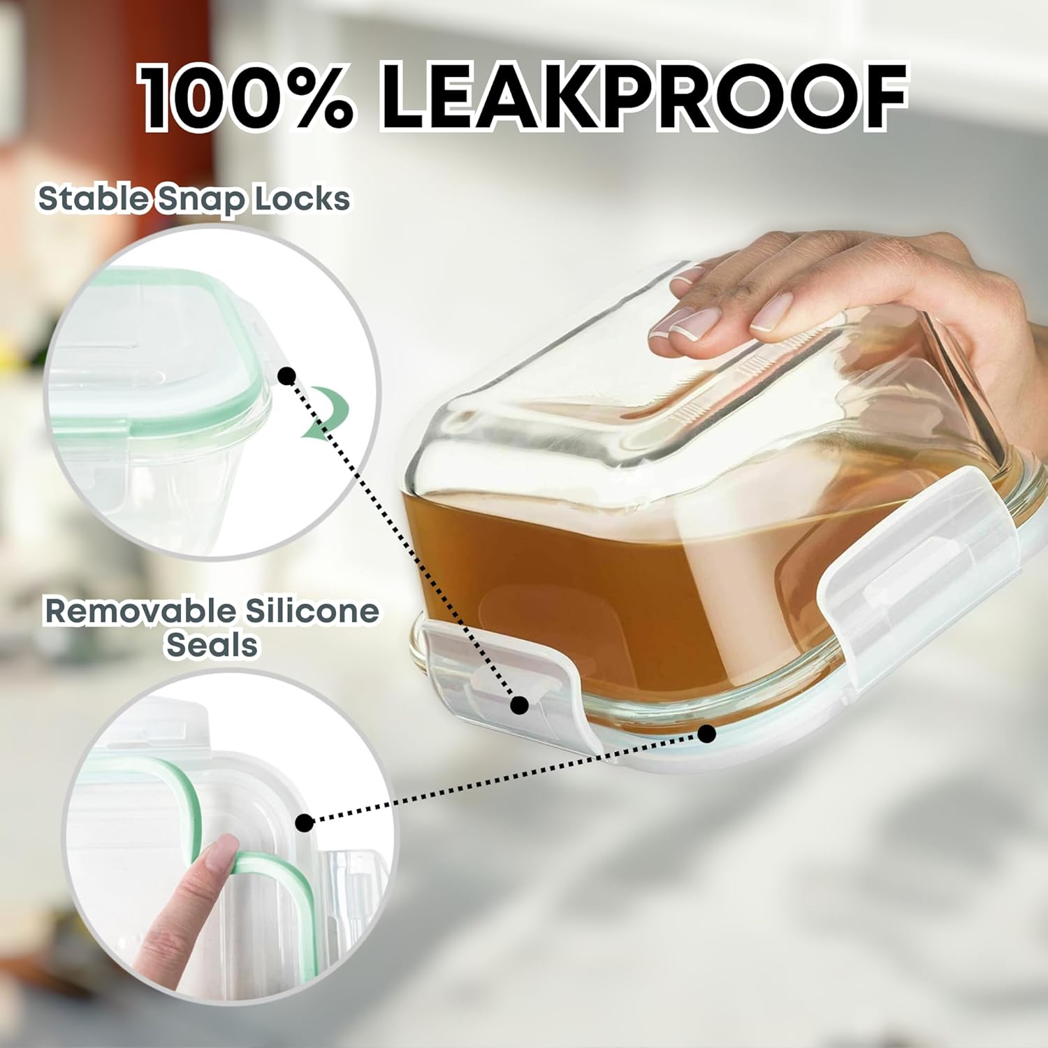 6 PC Square Glass Food Storage - огляд і ціна Storage Food Prep