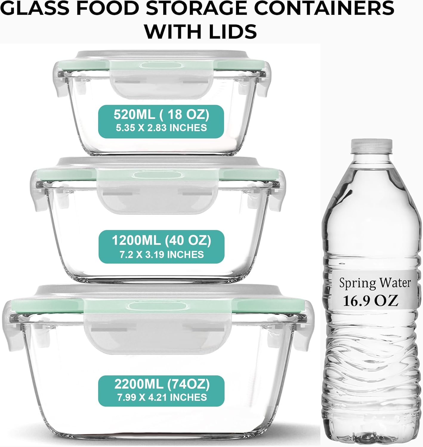 6 PC Square Glass Food Storage - огляд і ціна Storage Food Prep