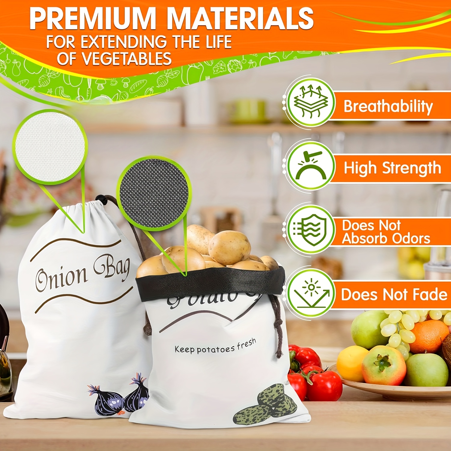 2pcs Reusable Vegetable Storag - огляд і ціна Food Storage Roots