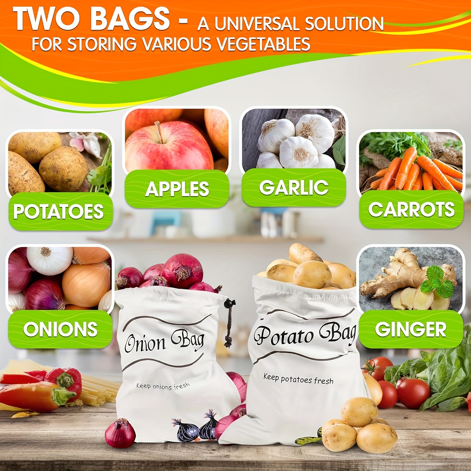 2pcs Reusable Vegetable Storag - огляд і ціна Food Storage Roots