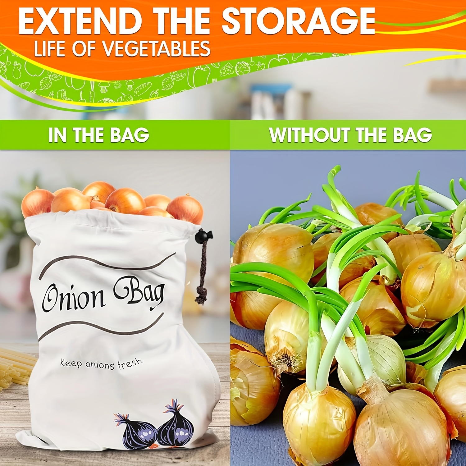 2pcs Reusable Vegetable Storag - огляд і ціна Food Storage Roots