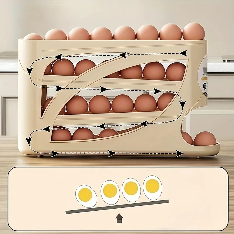 3-Tier Rolling Egg Storage Con - огляд і ціна Food Storage Large Plastic Containers