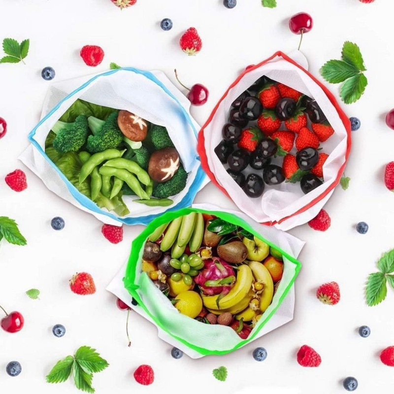 12pcs Refrigerator Keep Fresh  - огляд і ціна Produce Bag Reusable Mesh