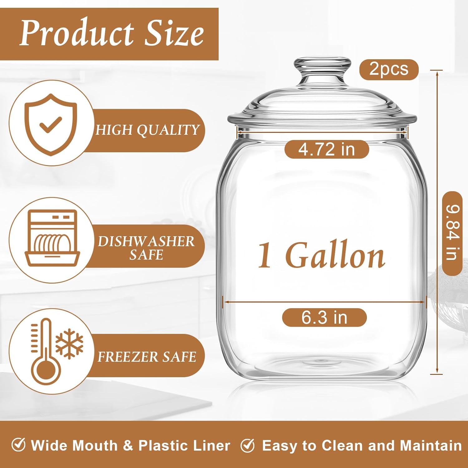 2 Pack Acrylic Cookie Candy Ja - огляд і ціна Food Storage With Glass Lids