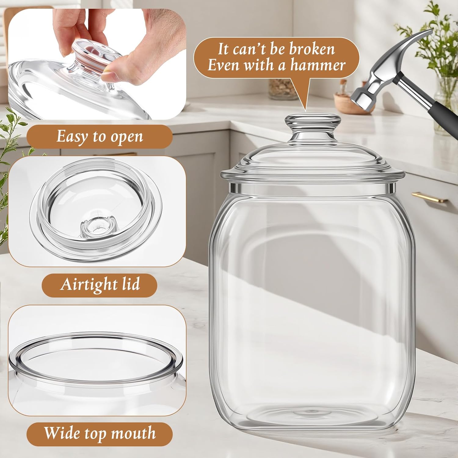 2 Pack Acrylic Cookie Candy Ja - огляд і ціна Food Storage With Glass Lids