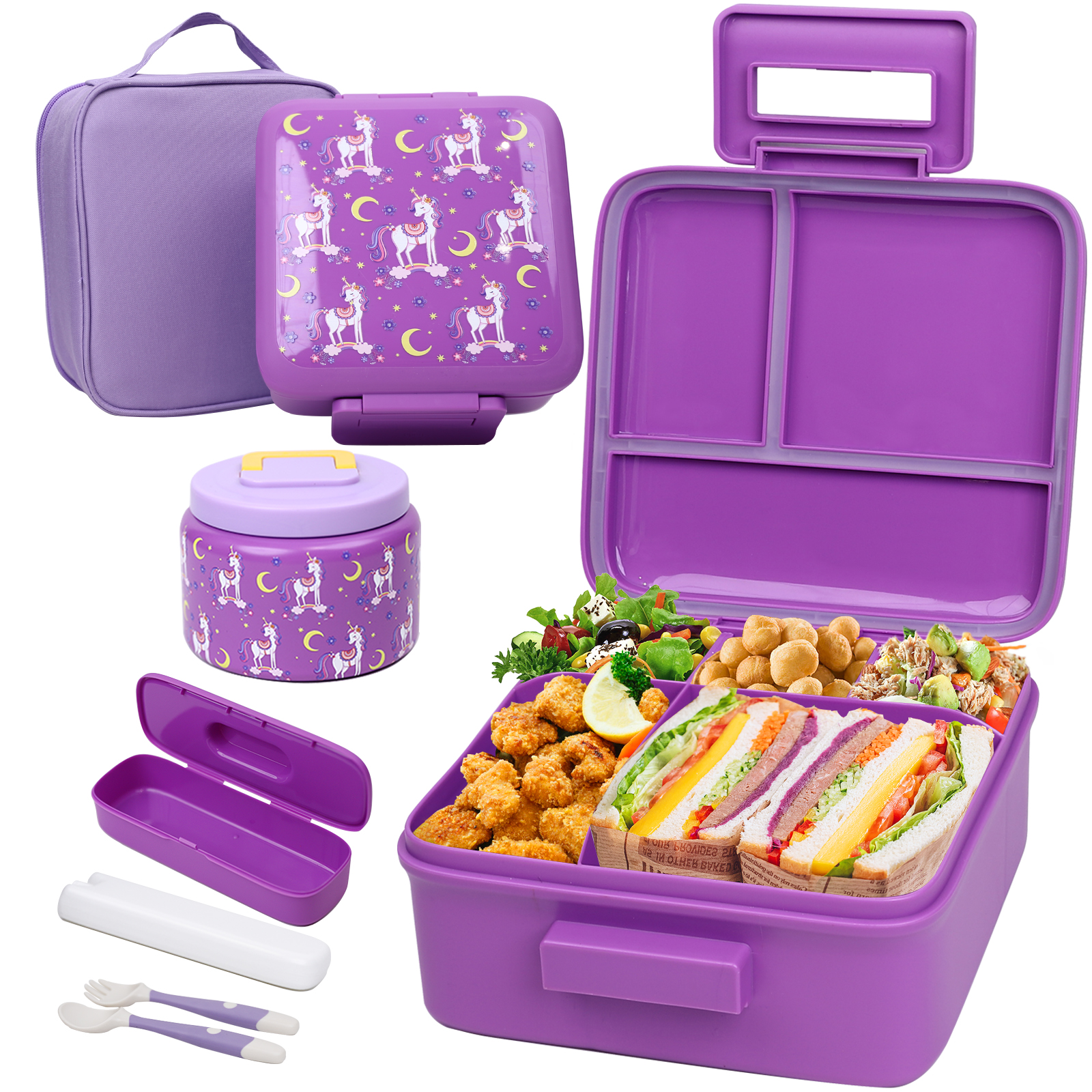 Bento Lunch Box for Kids With  - огляд і ціна Food Storage Zip Bags