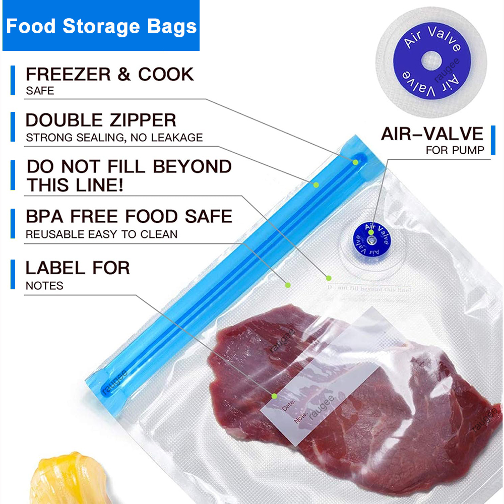 Vacuum Bags Reusable Food Vacu - огляд і ціна Food Storage Zip Bags