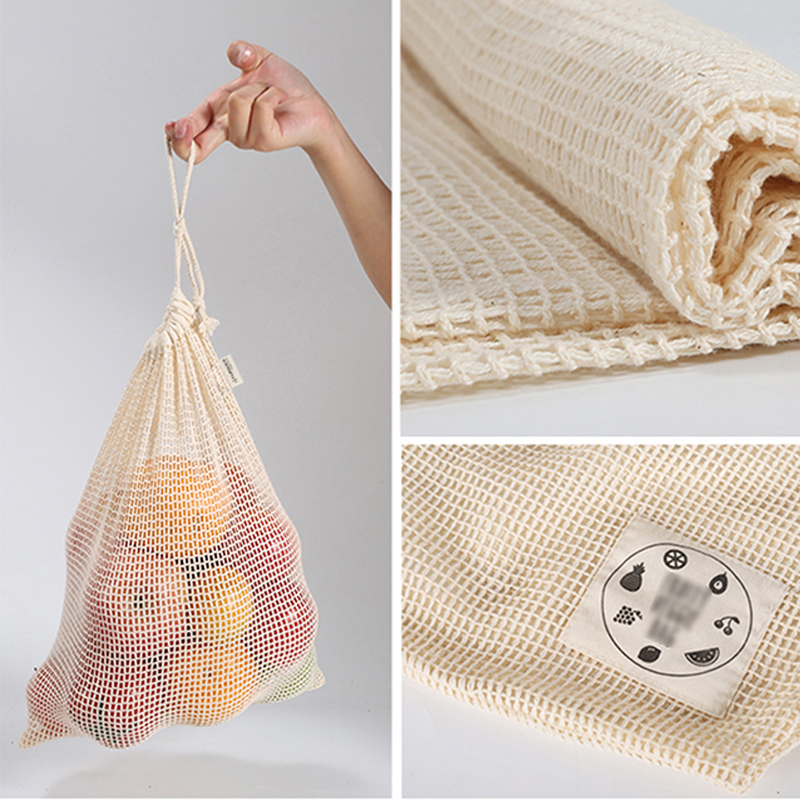 6/10 Packs Organic Cotton Reus - огляд і ціна Produce Bag Reusable Mesh