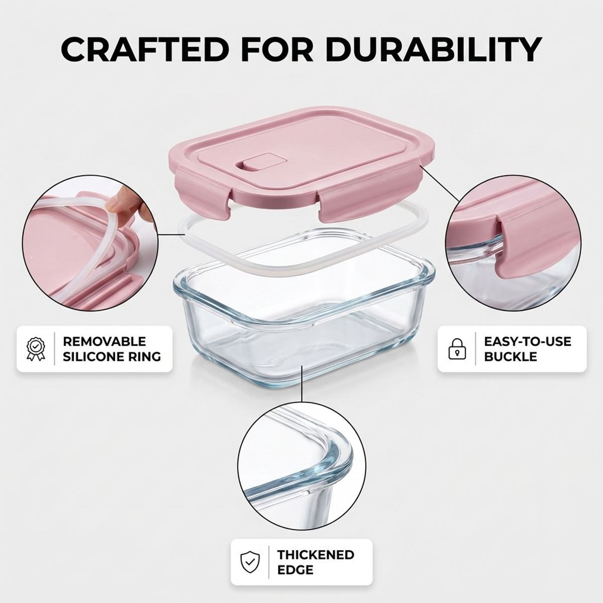 Pink Glass Food Storage Contai - огляд і ціна Food Storage Safe