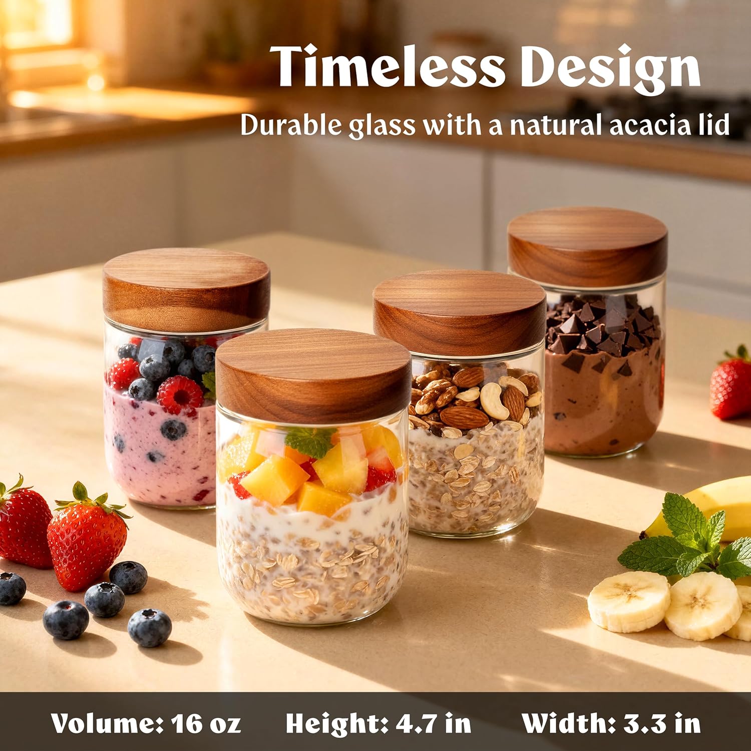 Overnight Oats Containers with - огляд і ціна Storage Food Prep