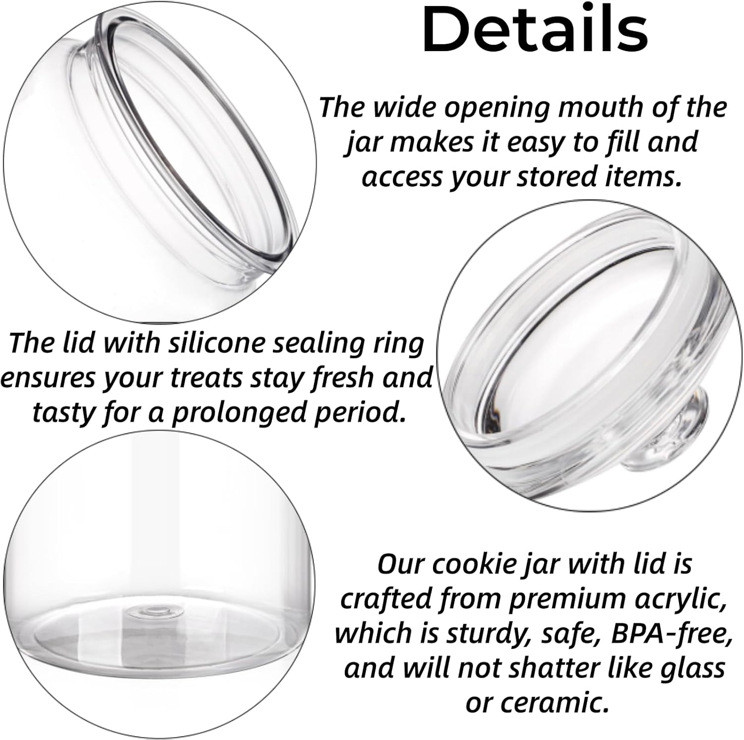 2 Pack 130 oz Large Cookie Jar - огляд і ціна Food Storage With Glass Lids