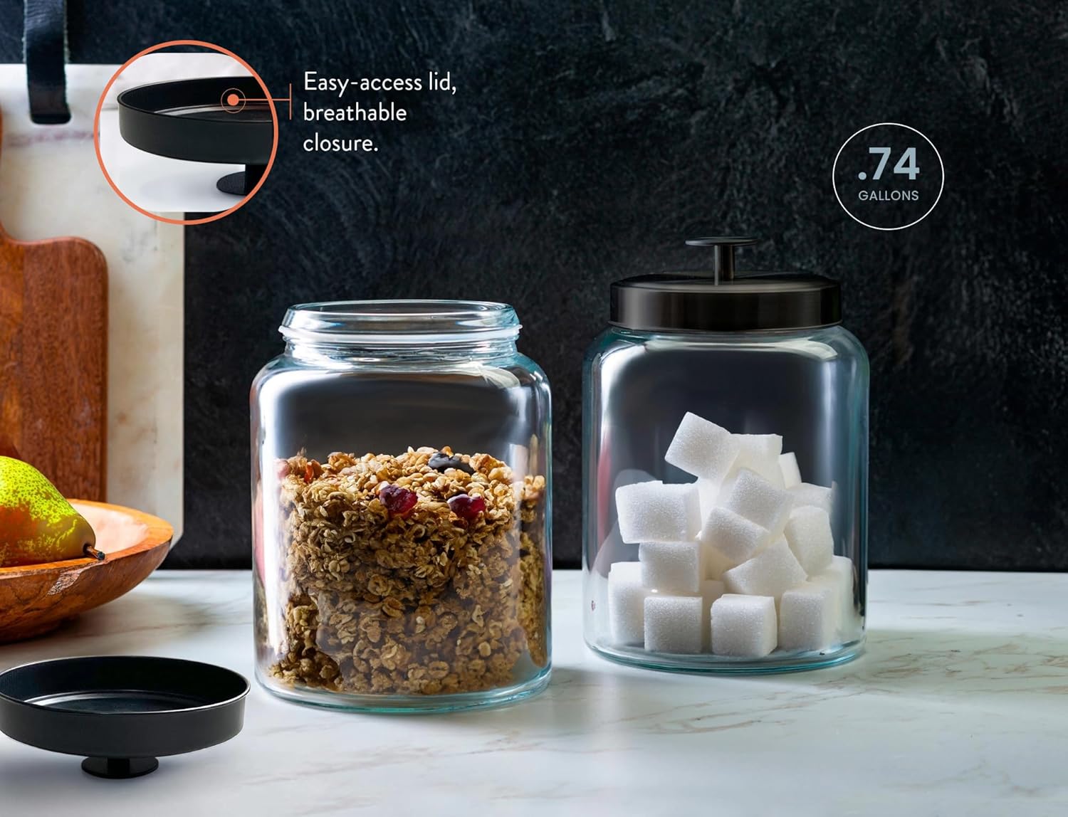 Glass Kitchen Canister Set, Fo - огляд і ціна Food Storage With Glass Lids