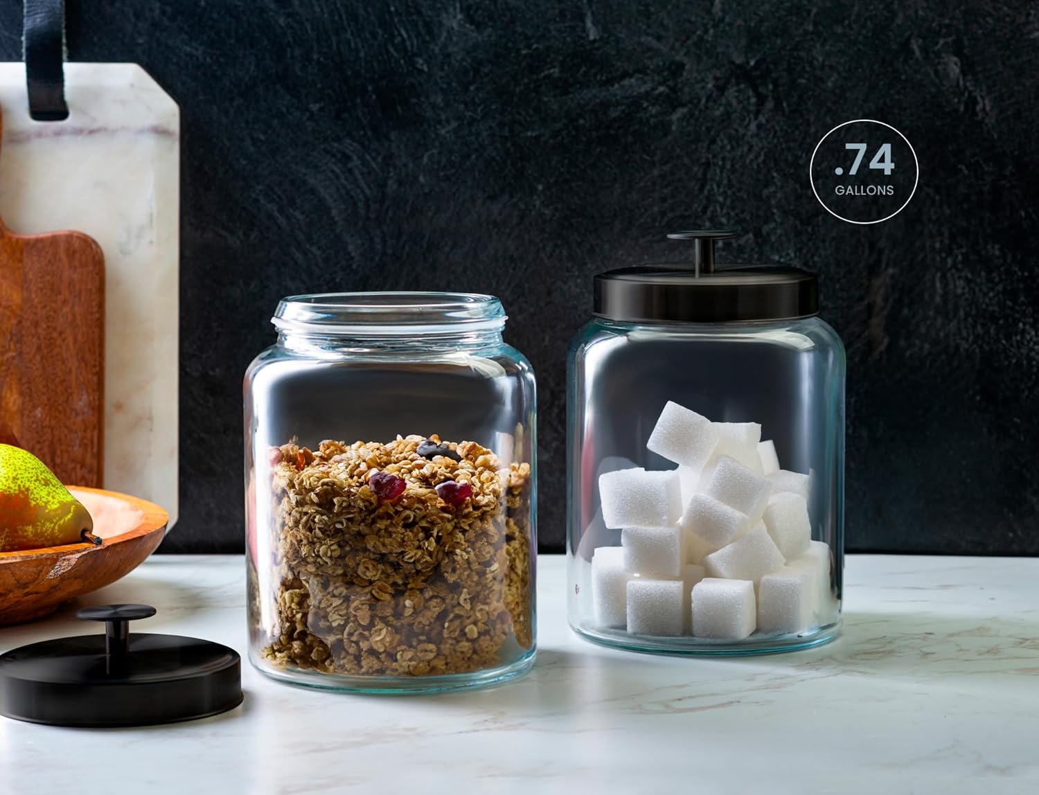Glass Kitchen Canister Set, Fo - огляд і ціна Food Storage With Glass Lids