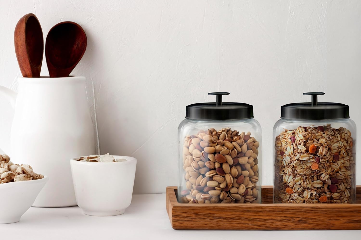 Glass Kitchen Canister Set, Fo - огляд і ціна Food Storage With Glass Lids