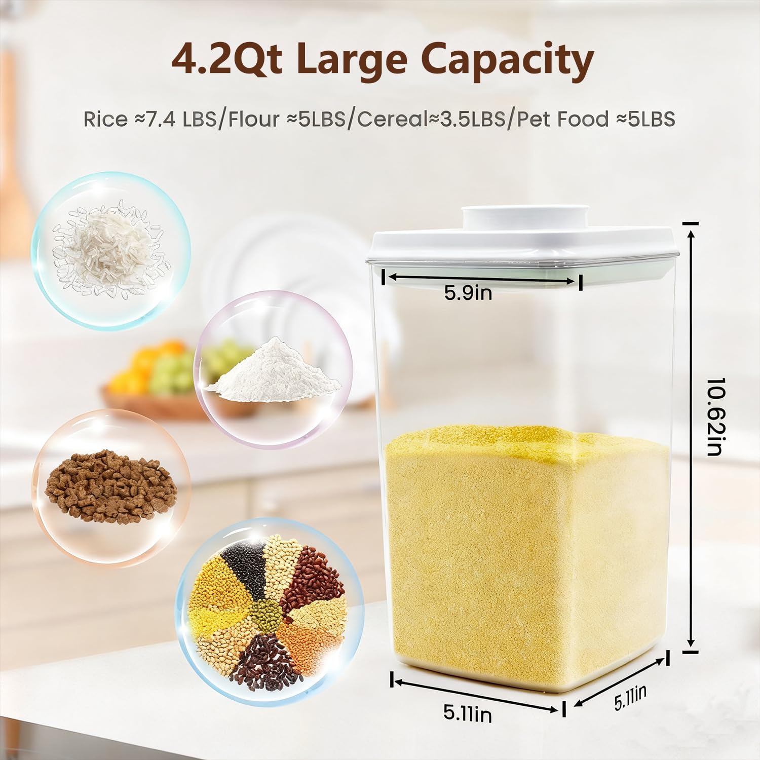 4 Pcs Large Pop Airtight Food  - огляд і ціна Food Storage With Scoop