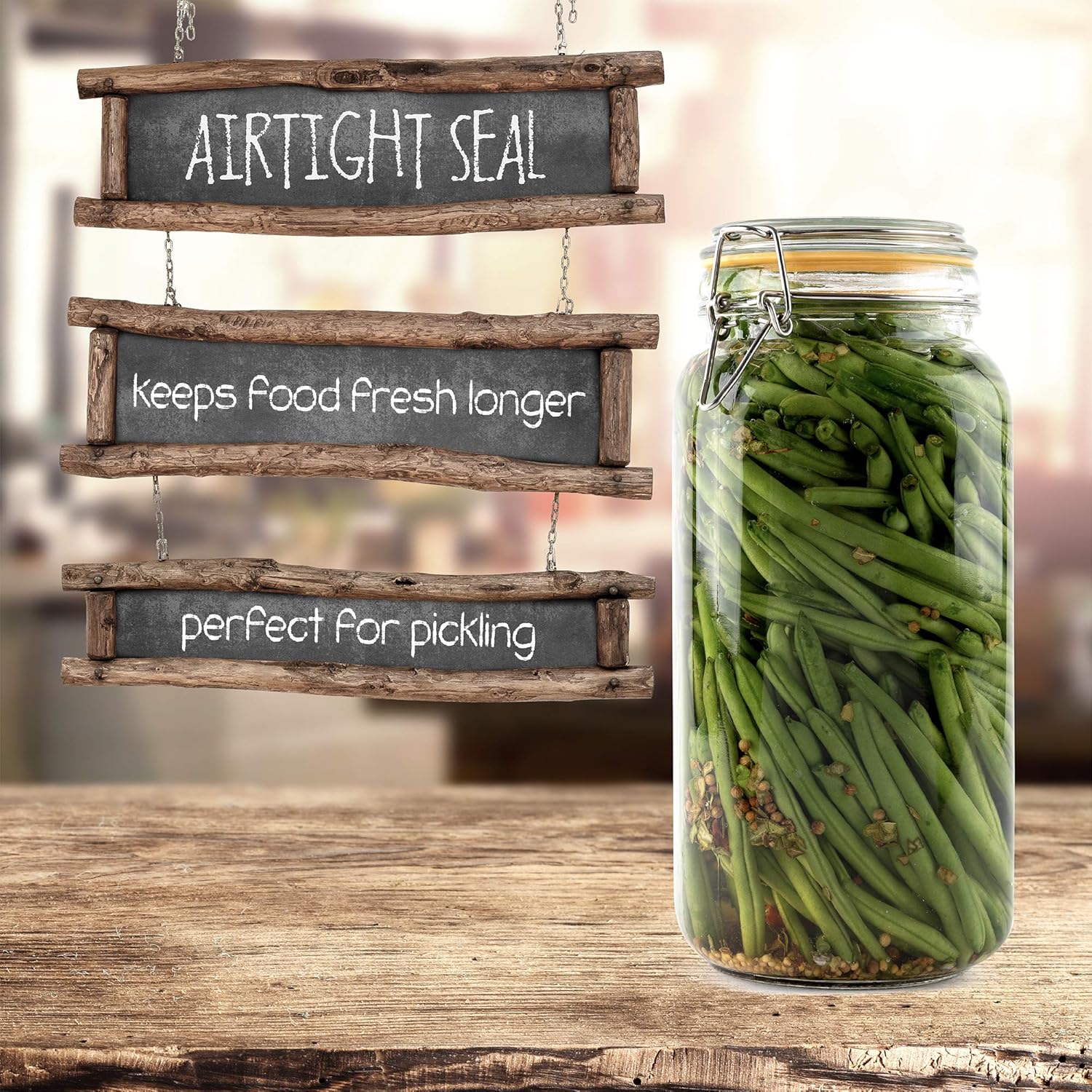 Glass Jars with Lids 67 oz Foo - огляд і ціна Food Storage With Glass Lids
