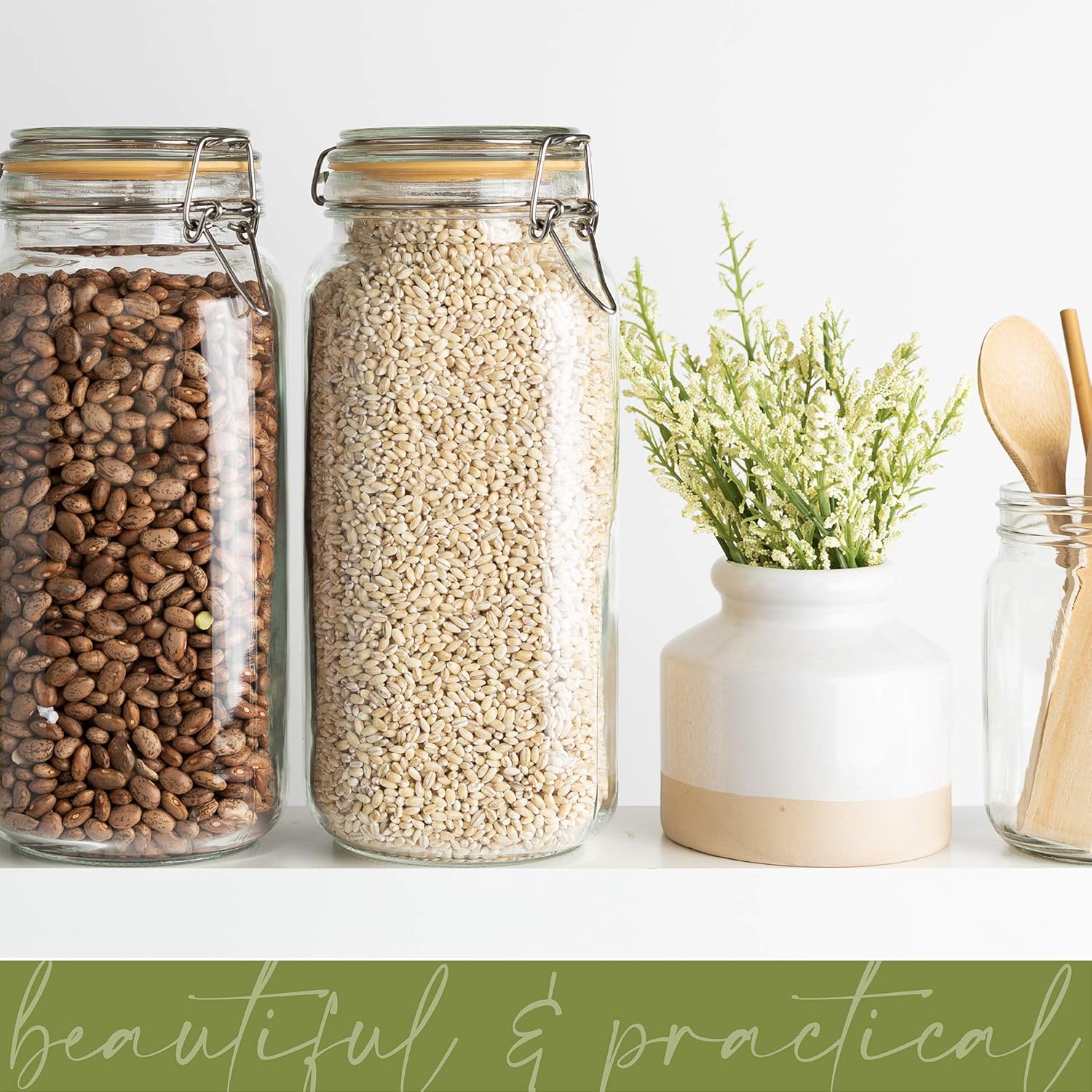 Glass Jars with Lids 67 oz Foo - огляд і ціна Food Storage With Glass Lids