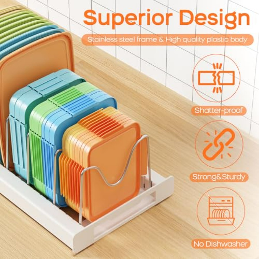 Pots and Pans Organizer for Un - огляд і ціна Food Storage With Dividers