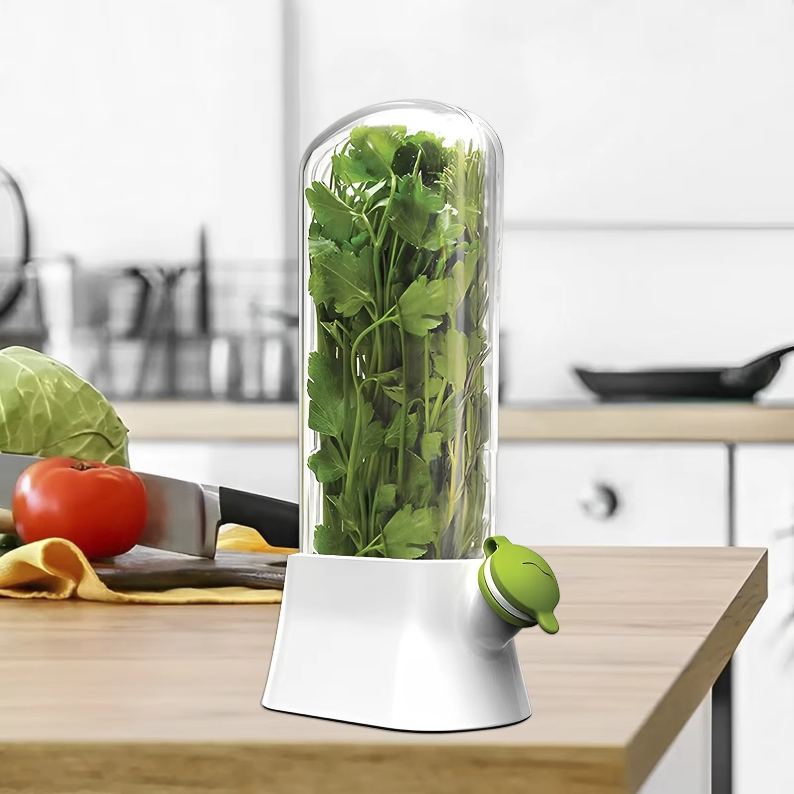 1pc Refrigerator Herb Crisper  - огляд і ціна Herb Keeper Container
