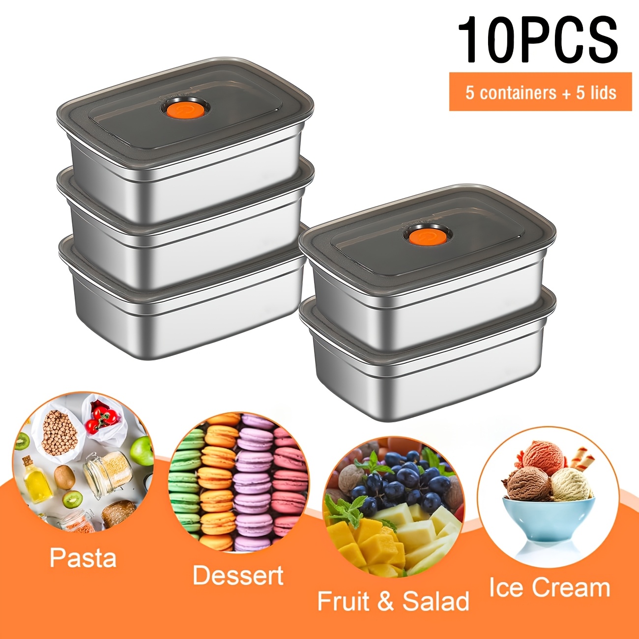 10-Piece Stainless Steel Food  - огляд і ціна Food Storage Safe