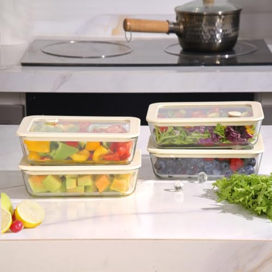 Glass Food Container Set with  - огляд і ціна Storage Food Prep