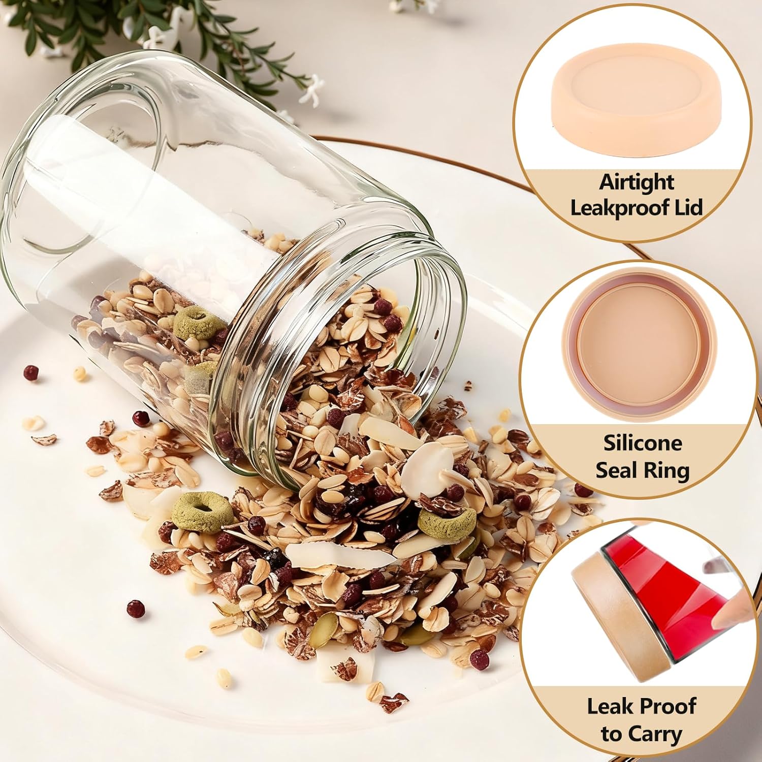 12 Pack Overnight Oats Contain - огляд і ціна Food Storage With Glass Lids
