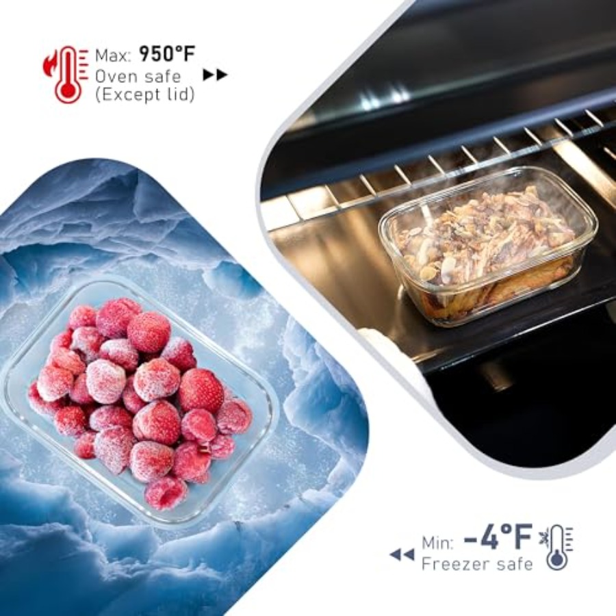 10-Pack Glass Food Storage Con - огляд і ціна Food Storage Safe