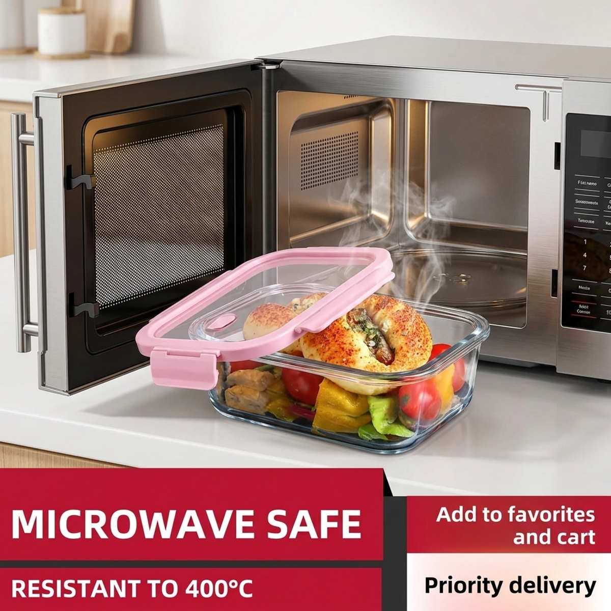 Pink Glass Bento Lunch Box,Com - огляд і ціна Storage Food Prep