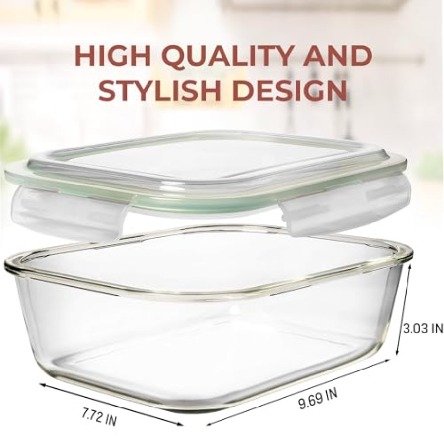 10 Cups/ 80 Oz 4 Pc Set of 2 G - огляд і ціна Food Storage With Glass Lids