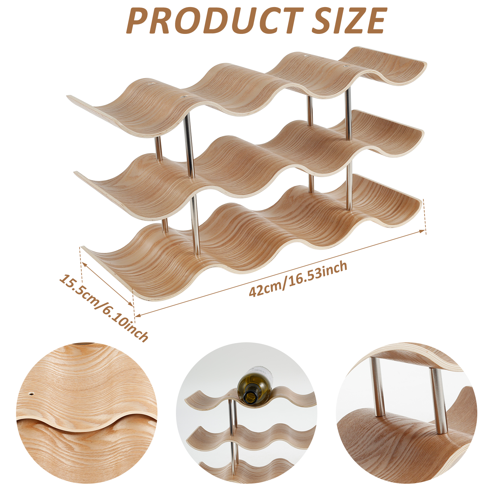2/3-Tier Wooden Wine Rack Wavy - огляд і ціна Food Storage Tank